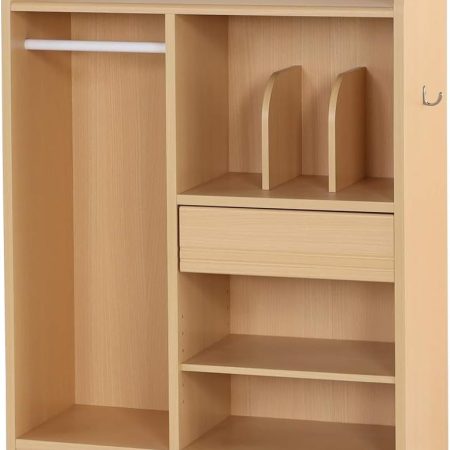 School Bag Rack, Hanger Rack, Stationery, School Children, Clothes Storage, Wooden, Can Be Dressed Up With This One, Suitable for Living Room, Gentle Design, Natural Brown, Width 28.7