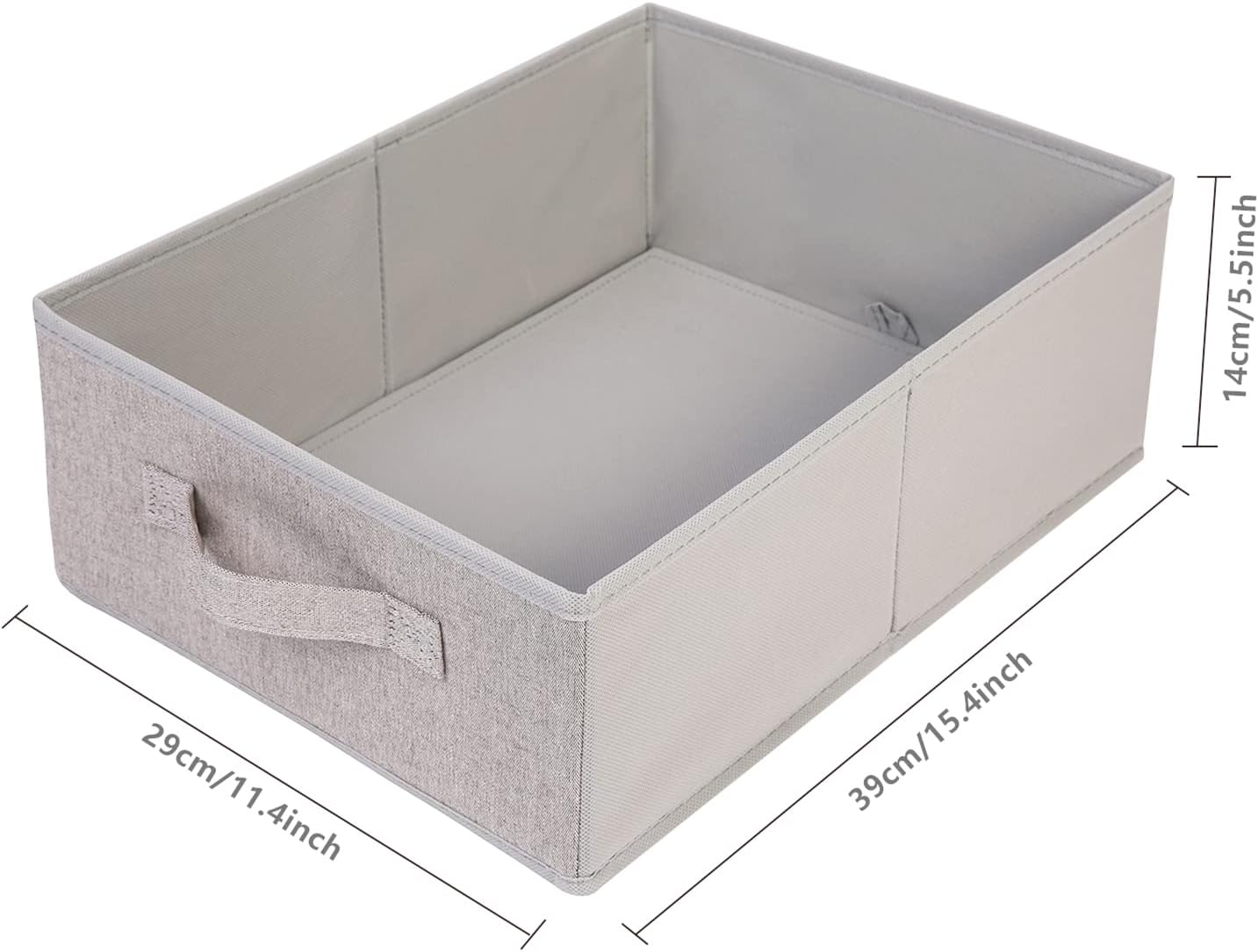 Clothings Collapsible Storage Bins, Foldable Drawer Organizers Closet Storage Baskets Cube Storage Bin for Bedroom Living Room (4 Pack, Grey, 15.4x11.4x5.5inch) - Image 2